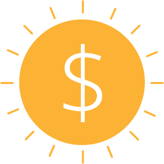 DollarIconBurst@2x icon of a sun with a dollar sign in the middle