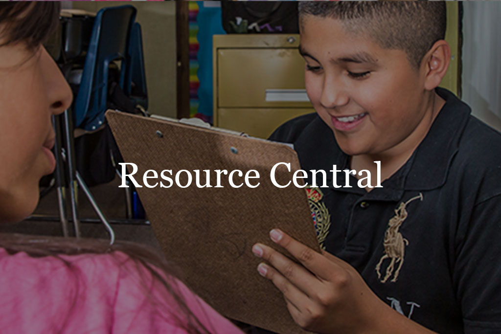 Resource Central - middle school boy with clipboard