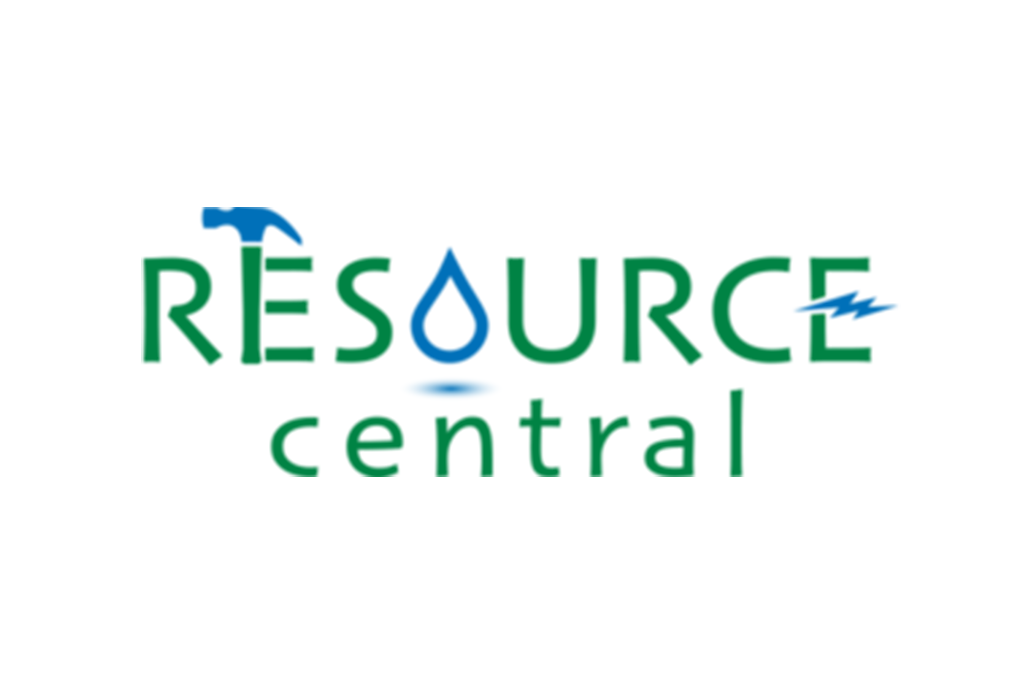 Resource central logo in green with blue acccents